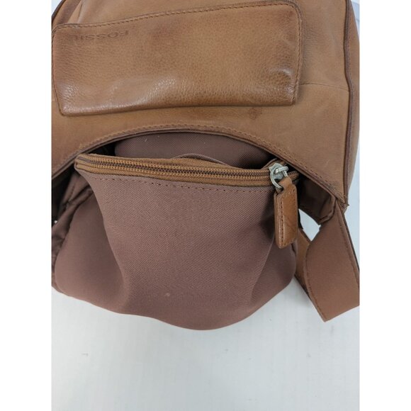 Vintage Fossil Leather Shoulder Handbag Purse Y2K Boho Neutral Coastal Capsule - Picture 11 of 14